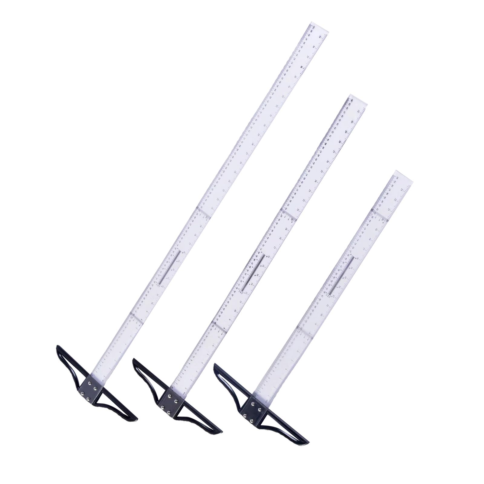 Nonslip T Type Drafting Ruler Set Crystal Acrylic for Technical Drawings Workshop Use Clear Scale Acrylic Rulers