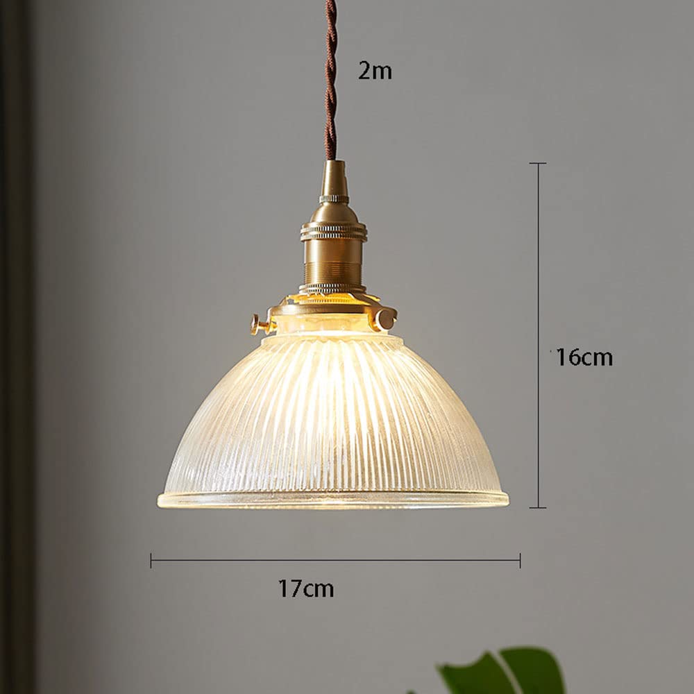 Prążkowana szklana lampa wisząca retro Farmhouse sufitowa lampa wisząca, mosiężne oświetlenie wyspy kuchennej, rustykalne lampy wiszące do jadalni sypialnia salon