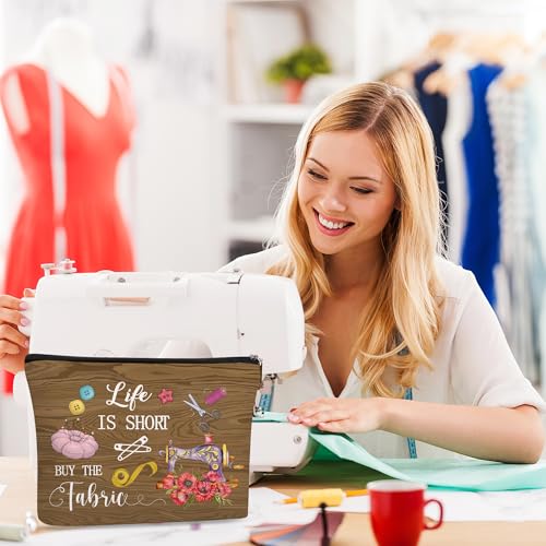 SEAOYOZO Sewing Makeup Bag Gifts, Funny Quilting Sewing Gifts for Seamstress Women Sewing Lovers, Sewing Supplies Quilter Gifts Cosmetic Bag, Sew Machine Themed Gift for Mom Grandma Aunt3