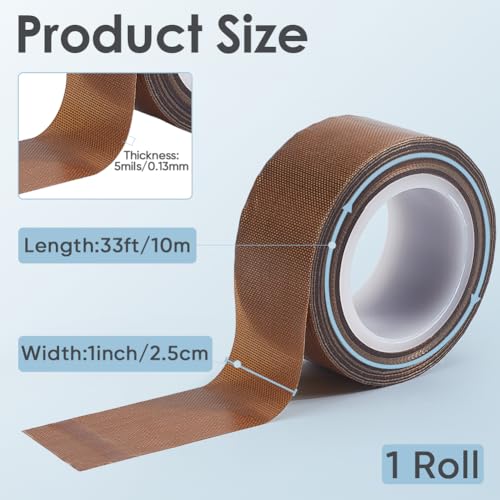 Image of CRASPIRE Low Friction Tape Brown Duct Tape 32.8ft x 1 inch Fibre High Temperature Waterproof Wearproof Self Adhesive Surface Protection Slip Repair Tapes for Seal Machine Wood Drawer Cabinet Furniture