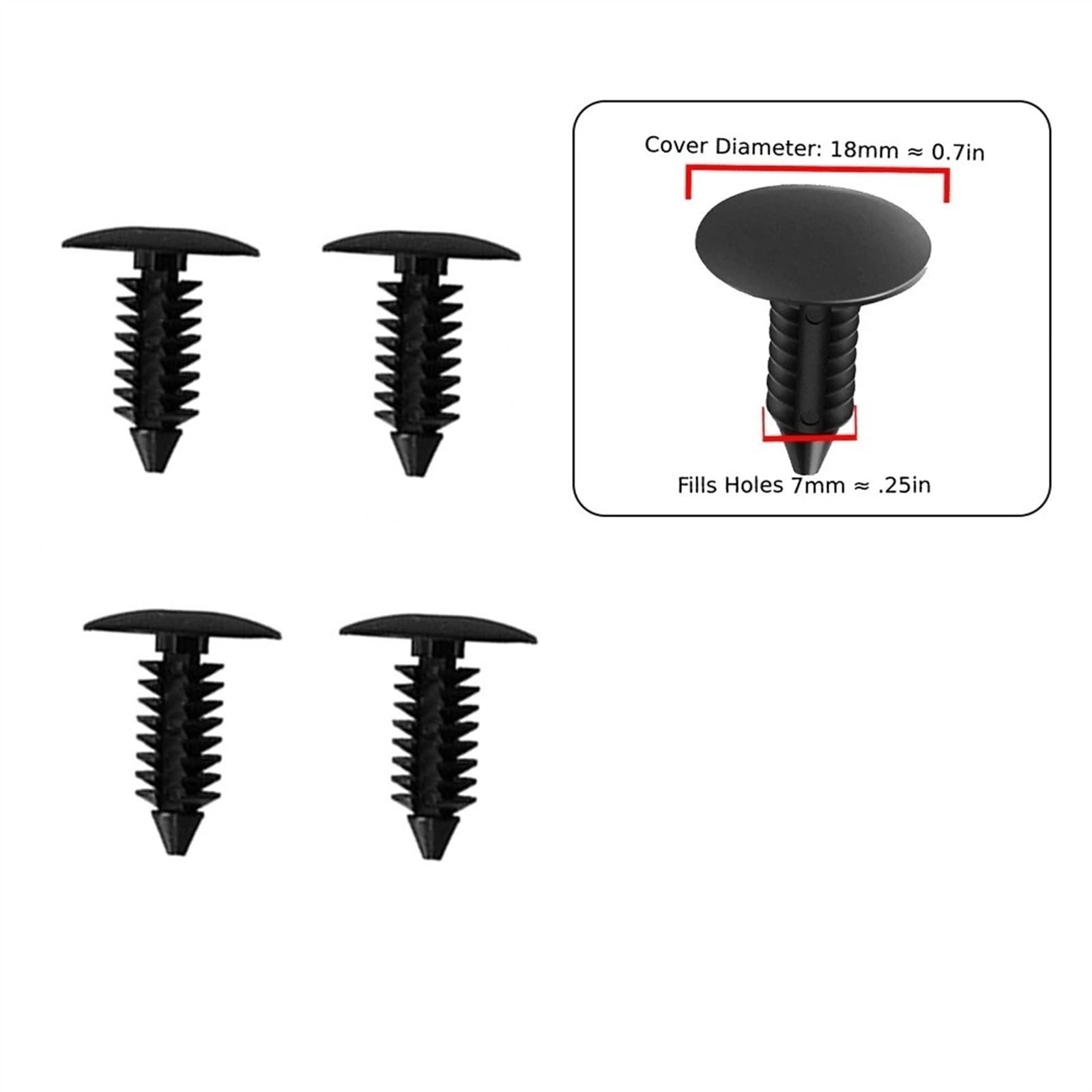 Replacement] 4Pcs 18MM Car License Plate Plugs Front Bumper Plate