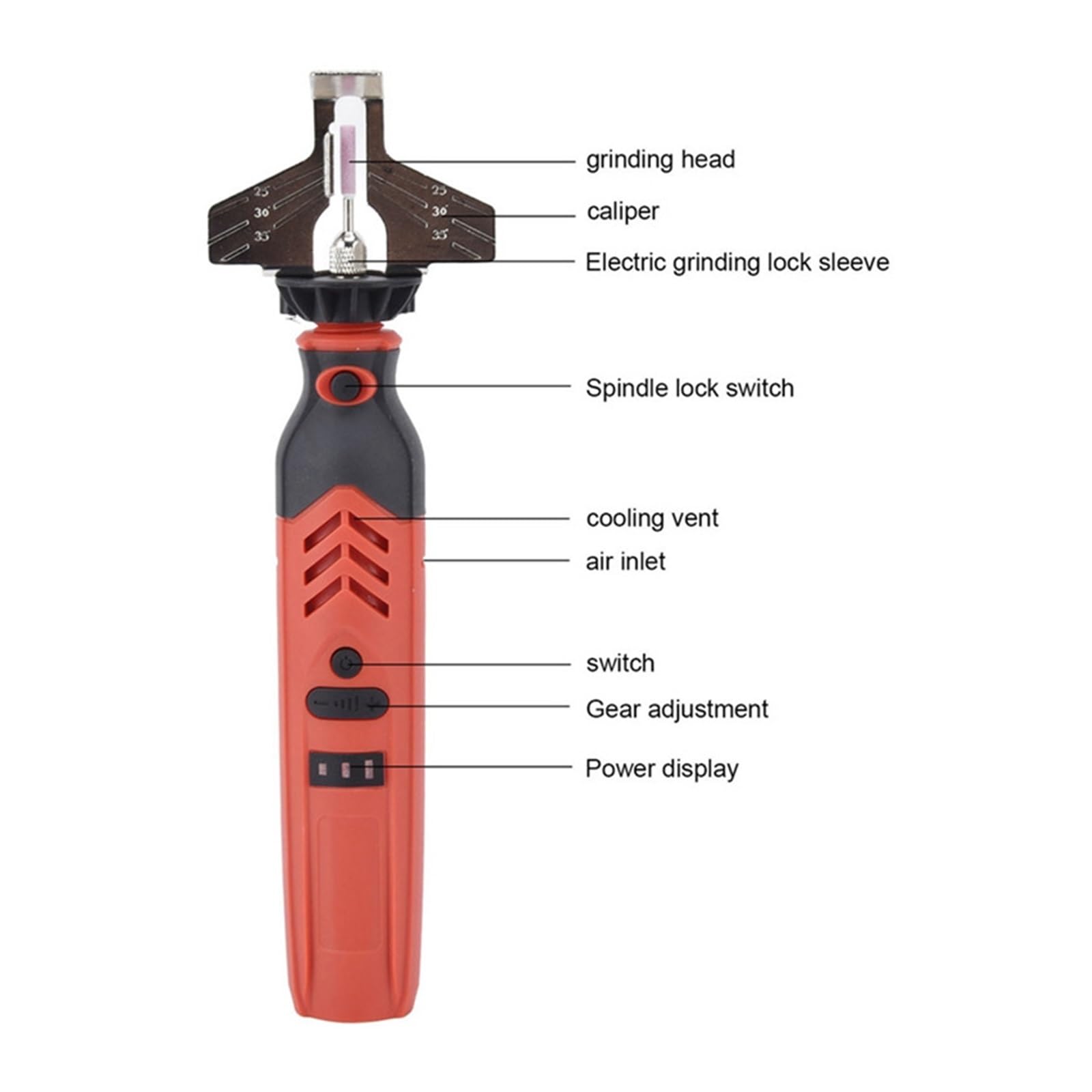 Herramienta de afilado motosierra, Kit afilador inalámbrico, juego mano, cadena roja, Grado industrial