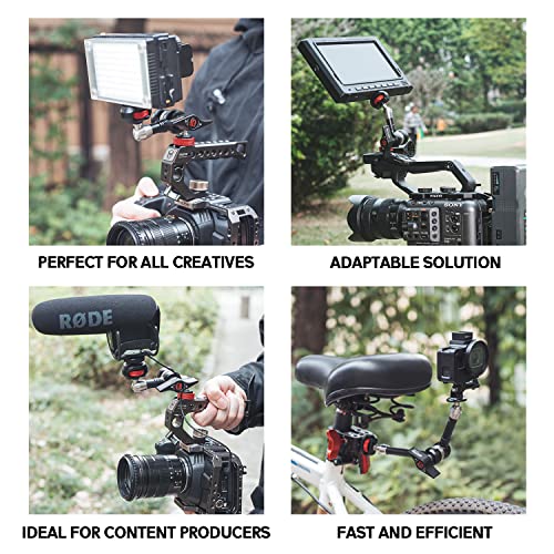 IFOOTAGE Magic Arm Series,5.5/9.5/7/11/32inch,Cold Shoe Head for LED Flash,Light,Microphone,Monitor,Large Wing Nut,Aluminum Alloy Stable Structure (Cold head) - Image 4