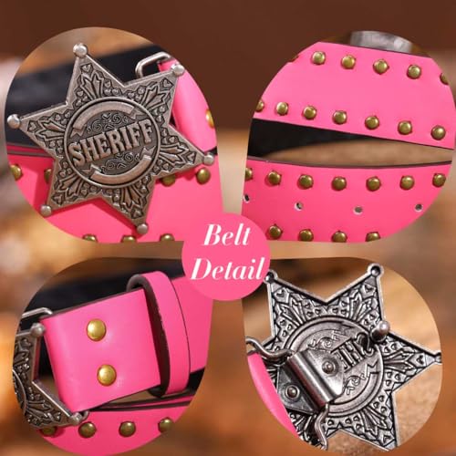 Women Western Belt Vintage Cowgirl Cowboy Belt for Pant Jeans with Star Buckle Ladies Y2K Leather Belt Country Belts3