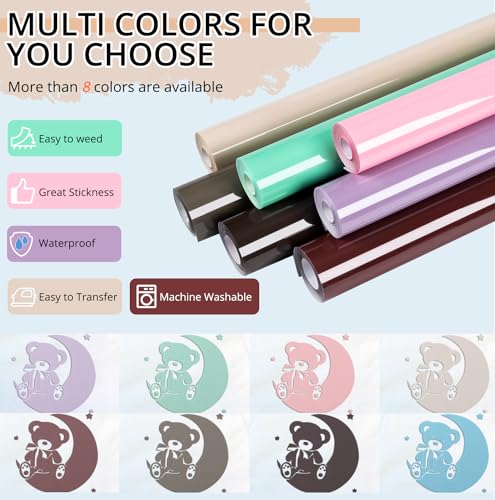 Image of HTVRONT Puff Vinyl Heat Transfer -10 inch x 6ft Beige 3D Puff Heat Transfer Vinyl Foaming Colorful Puffy Iron on Vinyl for T-Shirt- Cream Puff Htv Vinyl for Compatible with Cricut Cutting Machine