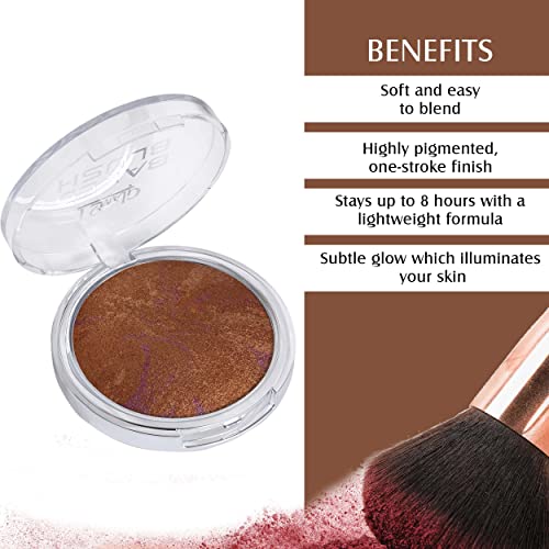 Image of Glam21 Baked Blusher | Highly Pigmented, Long Lasting | Illuminating Glow Finish | Smooth & Blendable Texture |Stays up to 8 hours | For All Skin Types | 6gm | Shade-09