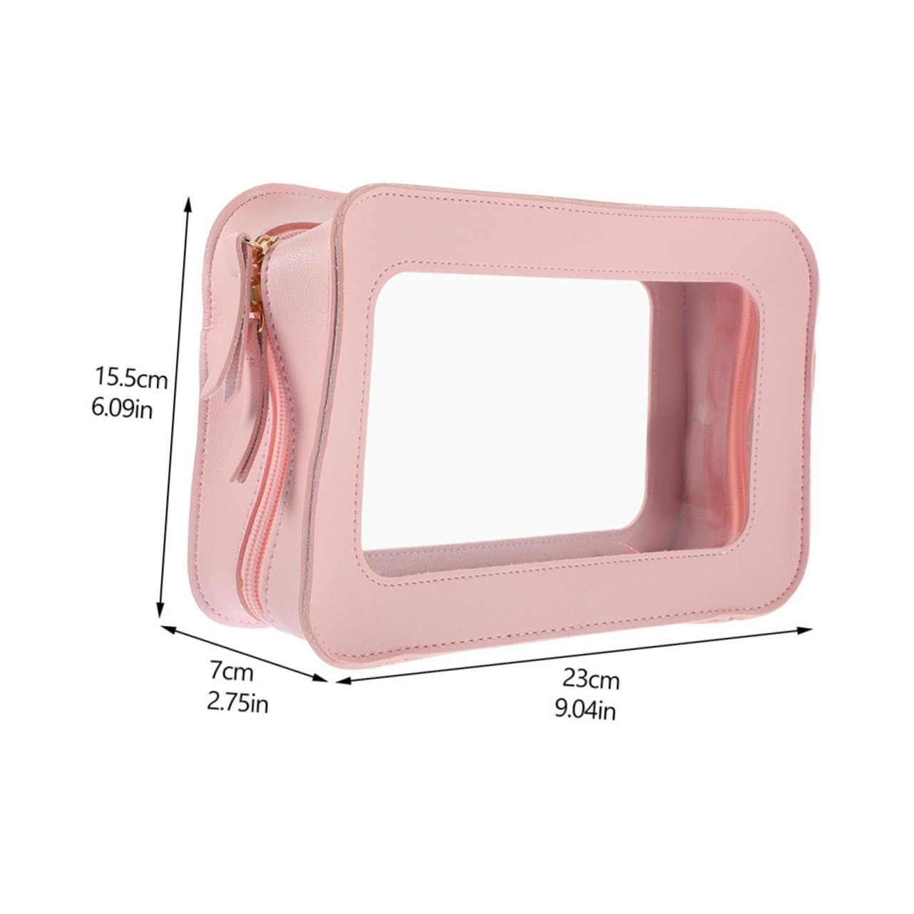 Borsa Toilette Trasparente Pvc Rosa 2 Pezzi per Viaggio | Chiusura Zip Liscia, Formato Compatto per Outdoor, Pratico Organizer Beauty Buona Capienza