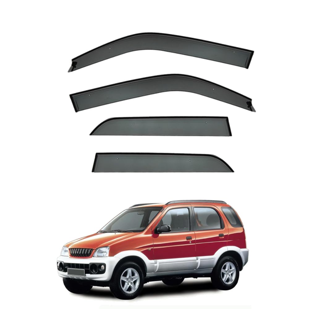 QOEMRHELT 4pc Set In-Channel Wind Deflectors, for Daihatsu Terios (J100) 1997-2005 Window Visors Rain Guards Vent Visors Rain & Sun Protection,Car Accessories