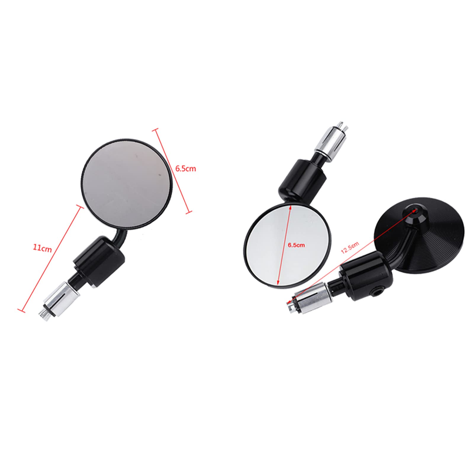 Rétroviseurs Latéraux Moto Circulaires 3 Pouces - En Aluminium, Convexes, Réglables 360° - Pour Guidon 7/8" - 6