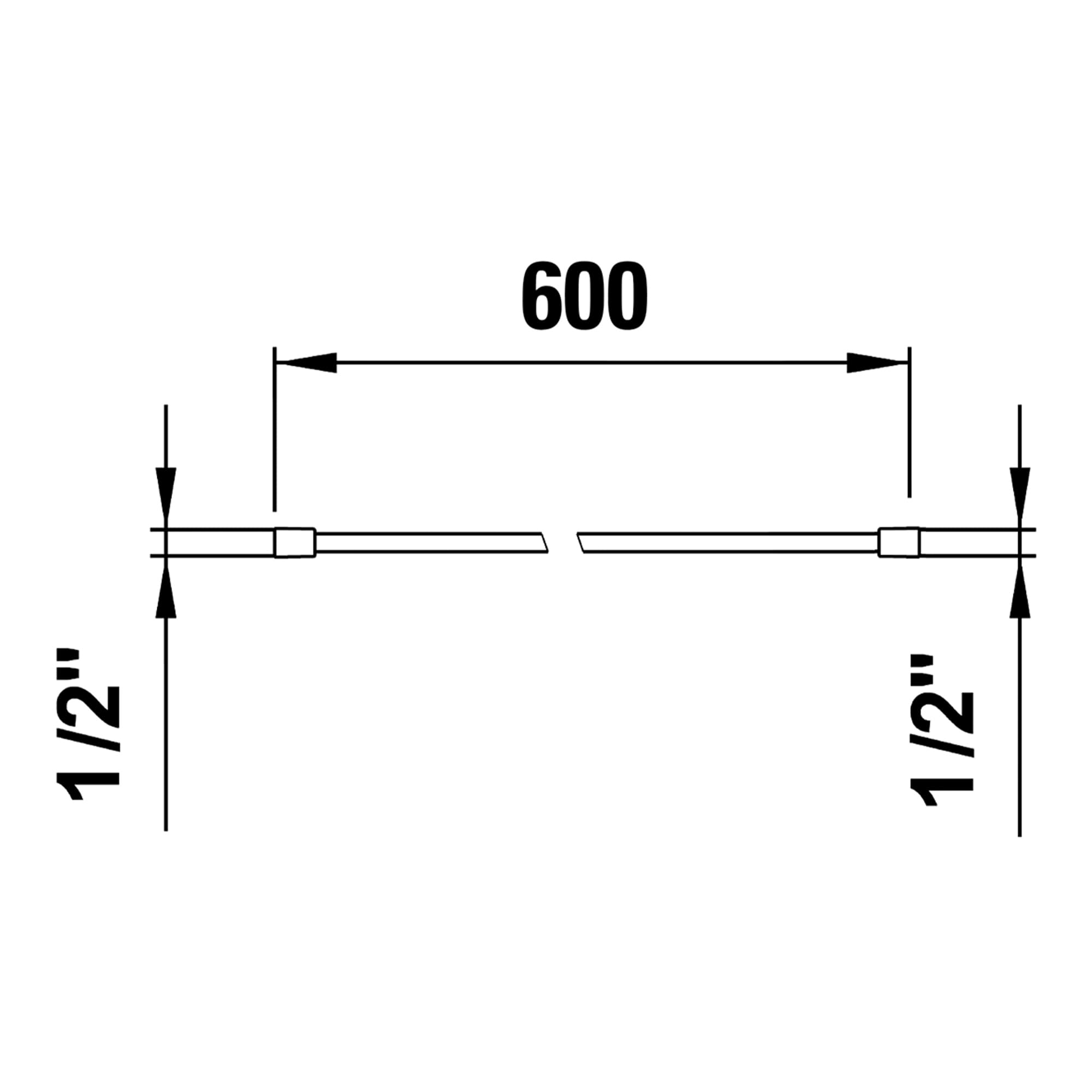 Laufen FreeFlex flexo de ducha, L=600mm, plástico, 1/2 "x1/2", conexión giratoria, HF504764000000
