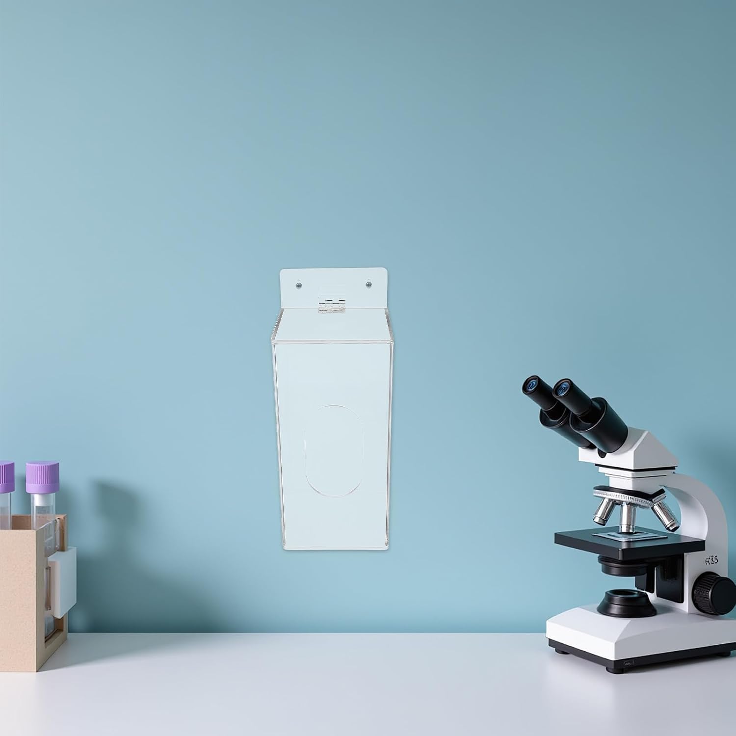Wall-Mounted Glove Container Dispenser Box with Lid Acrylic Glove Storage Holder for Lab and Industrial Use Single Compartment