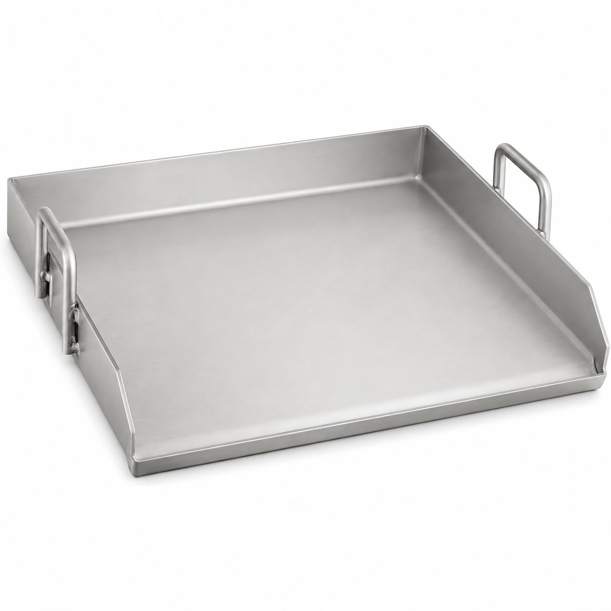 15" x 16" Stainless Steel Griddle Plate with Splash Guard by Glownary – 18.5" x 15.5" x 2.5", Stainless Steel, Silver, Model 554bpgridhf