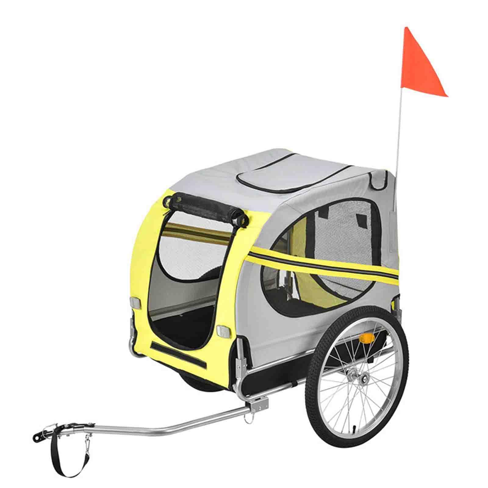 FAXIOAWA Rimorchio per Bici per Cani 2 in 1, Rimorchio per Cani per Passeggino per Animali Domestici per Bicicletta con Attacco Universale, Carrello per Animali Pieghevole per Carro da Bici (C)