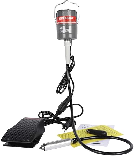 Amoladora de eje flexible colgante de 230 W, herramienta rotativa con pedal de pie de velocidad continua, tallador rotativo 0-180000rmp para tallar,