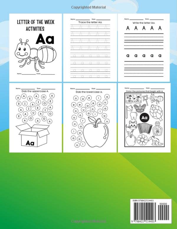 Miniatura 2 de Alphabet Activity Pages Letter A to Z Kindergarten Worksheets for Kids Learn of the week activities