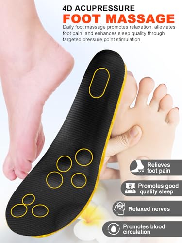 Image of 4D Cloud Insoles for Men and Women, Arch Support Insoles, Memory Foam Insoles, Shock Absorption and Cushioning Sports Shoe Insoles (Yellow, XL (Men 9-11 /Women 10-11)