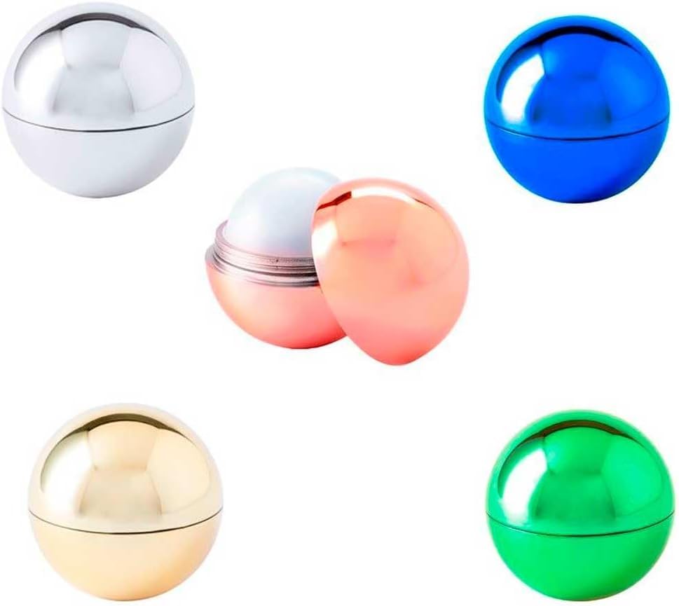 Pack de 50 Bálsamos labiales en forma de esfera. SPF15 hidratante y dermatológicamente testado. Aroma vainilla, 3.8 cm diámetro. Regalo para invitadas a Bodas, Comuniones, Bautizos y fiestas.