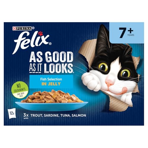 FELIX As Good As it Looks Senior 7+ Fish in Jelly Wet Cat Food 12x85g