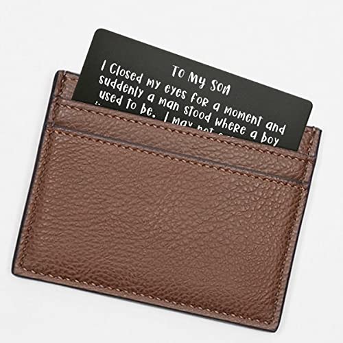 To My Son, Engraved Wallet Insert Card, Always and Forever, Wedding Gift for Son, Wallet Card Note for Son, Graduation Gift, Sentimental Keepsake Gift for Son, Wedding Day (Black)3