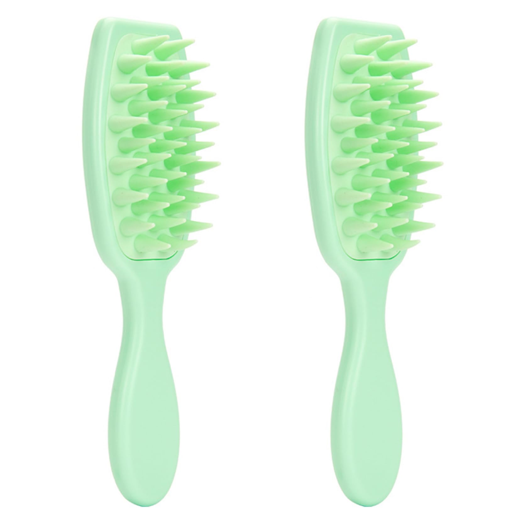 Reusable Silicone Shampoo Brush 2 Piece Set Soft Scalp Massager for Gentle Hair and Scalp Care Light Green