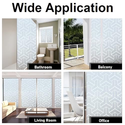 Image of COLORMATE Premium Vinyl Stained Frosted Window Glass Film (24x48 Inch) - Self-Adhesive Wallpaper Sticker Opaque Tint for Window Glass Privacy Cover, Door, Office, Home.| Anti-UV. 3D Arrow Design