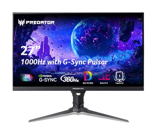 Acer XB273UF5 Gaming Monitor 27 Zoll (69 cm Bildschirm) WQHD, LED, 360Hz DP, 120Hz HDMI, 1ms(VRBPro), 2xHDMI 2.1, DP 1.4, USB HUB, G-Sync, HDR, höhenverstellbar, drehbar (Pivot), Delta E
