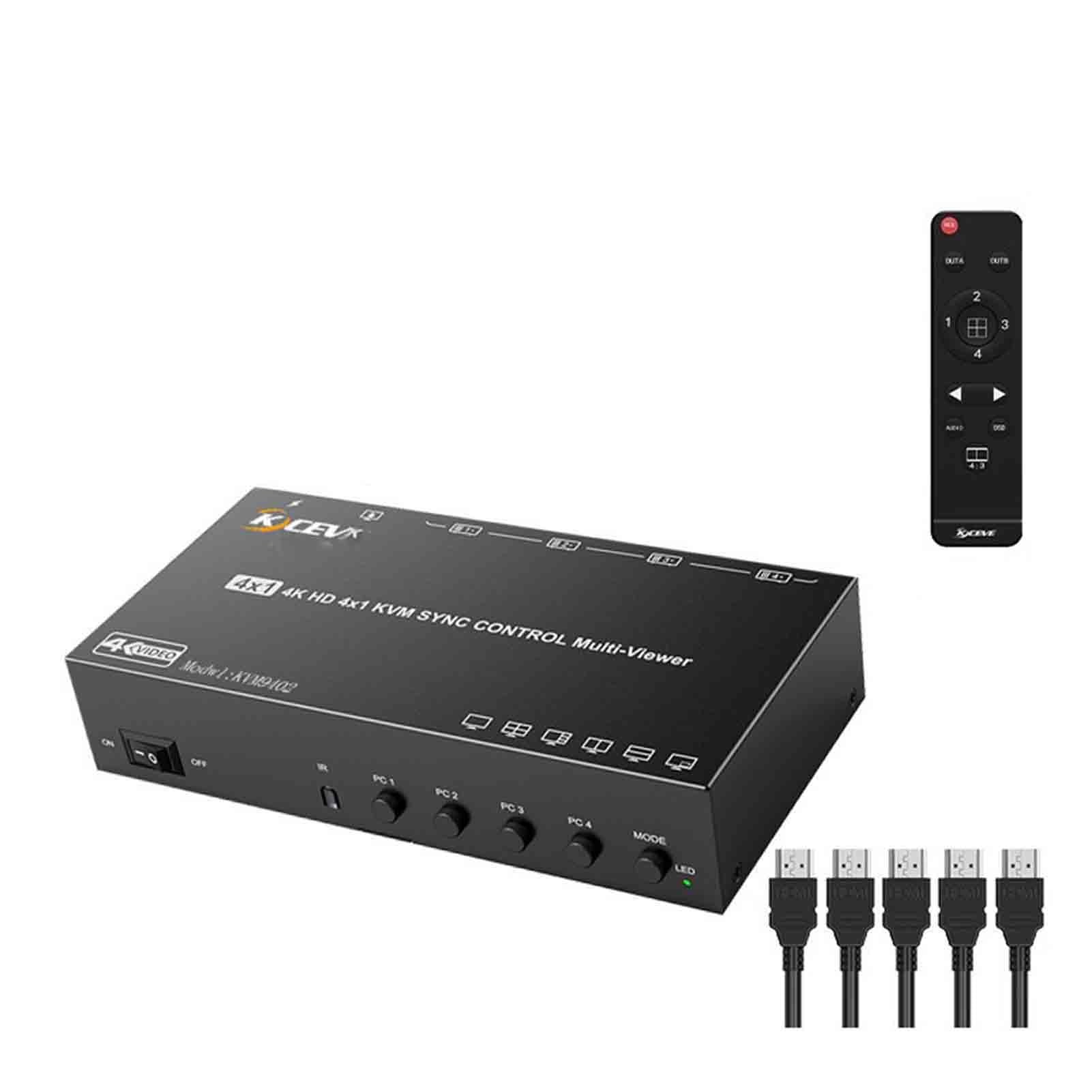 USB Computer Synchronization Control, HDMI Splitter, 4-in-1-out KVM Switch, Keyboard Mouse Split-Screen Synchronizer, Multi-Open DNF Game Control Synchronizer, Plug & Play-image-35