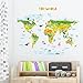 DECOWALL DMT-1715S Geológico Mapamundi Animales Vinilo Pegatinas Decorativas Adhesiva Pared Dormitorio Salón Guardería Habitación Infantiles Niños Bebés (Grande) (English Ver.)…