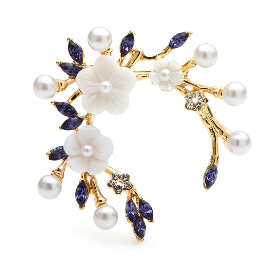 Broche de Flores para Mujer, Corona Rosa y púrpura, Accesorios para Abrigos, Broche de Fiesta para Oficina y Boda, Regalos