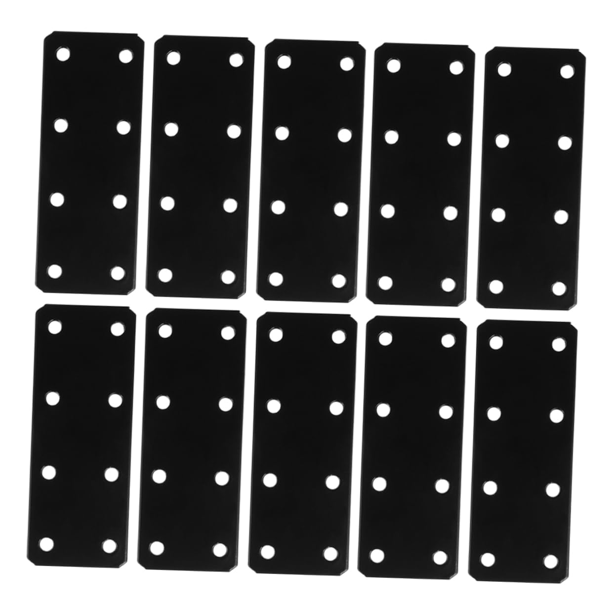 VILLFUL 12pcs Flat Stand Flat Corner Brace Shelf Bracket Fixing Joining Plate Shelf Support Repair Plate Flat Straight Brace Brackets Mending Bracket Plate Bracket Joining Plate Black Iron