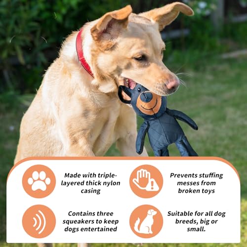 Healife Robust Bär hundespielzeug unzerstörbar für Aggressive kauer - Kauspielzeug Hund, Hundespielzeug große Hunde, Dog Toys - Unkaputtbar bär, Quietschendes bären hundespielzeug