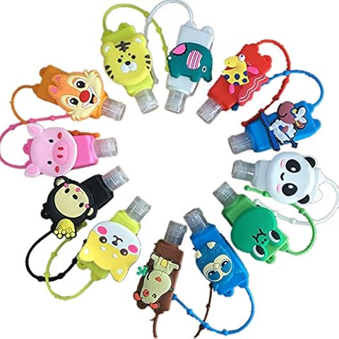 12 Botellas de Viaje Recargables con Clips y Caricaturas de 30ml de NANYUE Cover