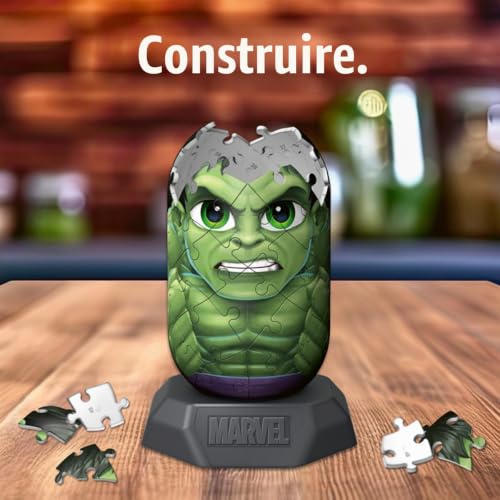 Ravensburger Puzzle 3D Hylkies Édition Marvel Figurine n°22 Hulk Adultes et Enfants 54 pièces numérotées à Assembler sans Colle Support Inclus Marvel 12008009 - vue 6