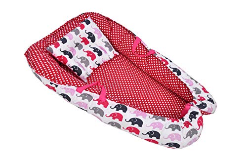 Image of by Urban Space 100% Cotton Reversible Baby Bedding Set with Pillow, Warm Bedding, ele Pink