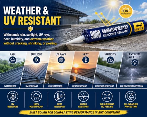 Image of Waterproof Silicone Sealant Adhesive for Roof & Leakage Repair | Weather Resistant |Waterproof Silicone Sealant for Roof,Concrete, Metal, Steel, Aluminum, Tiles & Water Tank (750gm)
