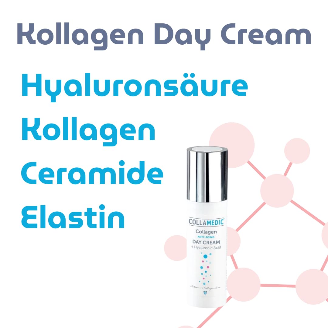 Gesichtspflege Set – Tagescreme + Nachtcreme + Augencreme – Kollagen & Hyaluron Anti Aging Hautpflege Routine - Set kombiniert Tages-, Nacht- und Augenpflege