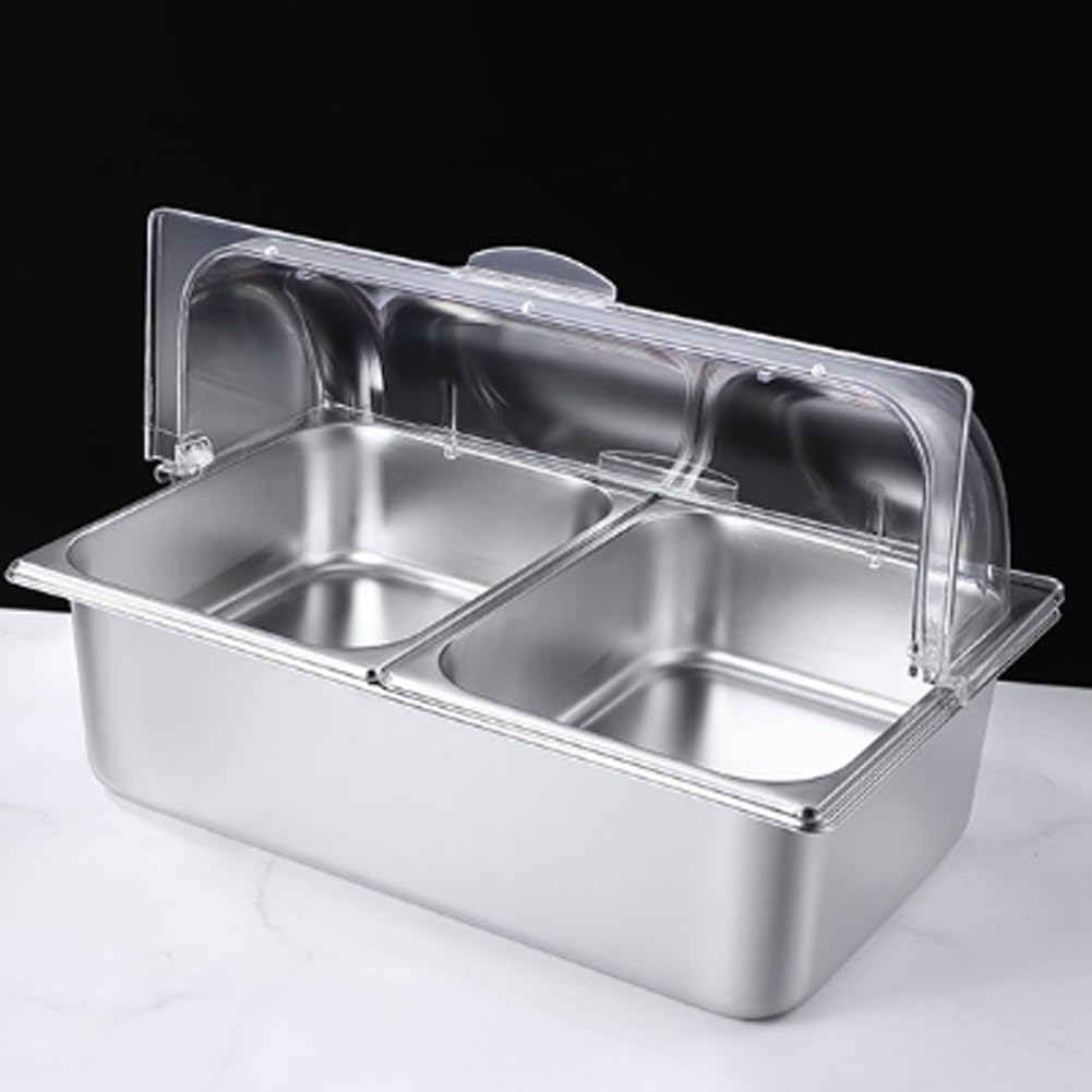 Contenedor De Ingredientes De Pizza, Recipiente De Acero Inoxidable con Tapa, Barbacoa Y Contenedor Decorativo De Cocina, Caja De Condimentos De Frutas Y Verduras,B