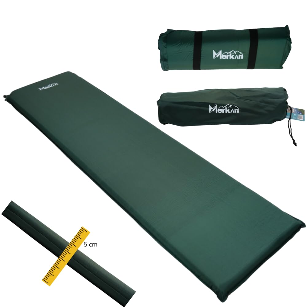 Colchoneta autoinflable, estera de senderismo, colchón de camping de 5 cm de espesor, autoinflable, cómoda colchoneta para dormir para acampar, actividades al aire libre, senderismo, viajes, tienda de
