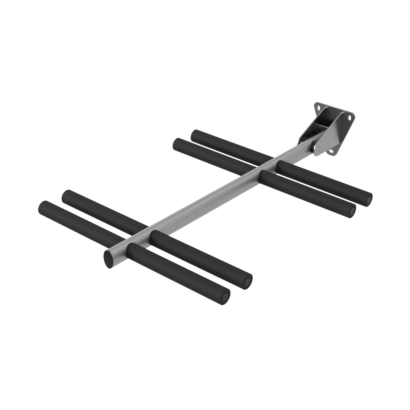 QLS Handels Skihalterung Wandhalterung für 4 Paare Skier und Stöcke – Schutzgummi, 47,5 cm