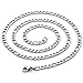 Zysta 4mm Wide 20Inch Silver Figaro Chain Replacement 316L Stainless Steel Necklace Link Cable Rope Lobster Clasp for Men Women