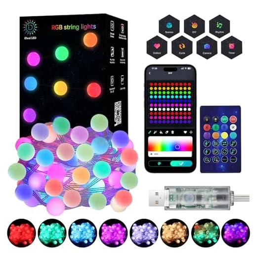 Super RGB Color Changing Globe String Lights, 33ft Smart Fairy String Lights with APP Control, Mini Ball LED Twinkle Lights Hanging for Indoor Outdoor Bedroom Party Garden Camping Christmas Decoration