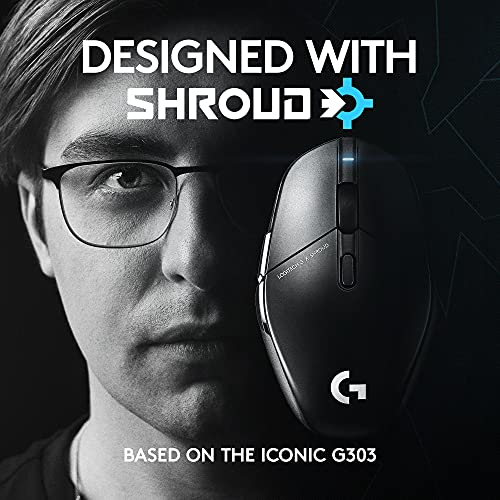 Image of Logitech G303 Shroud Edition Wireless Gaming Mouse - LIGHTSPEED Wireless - HERO 25K - 25,600 DPI - 75 grams - 5-buttons - PC - Black