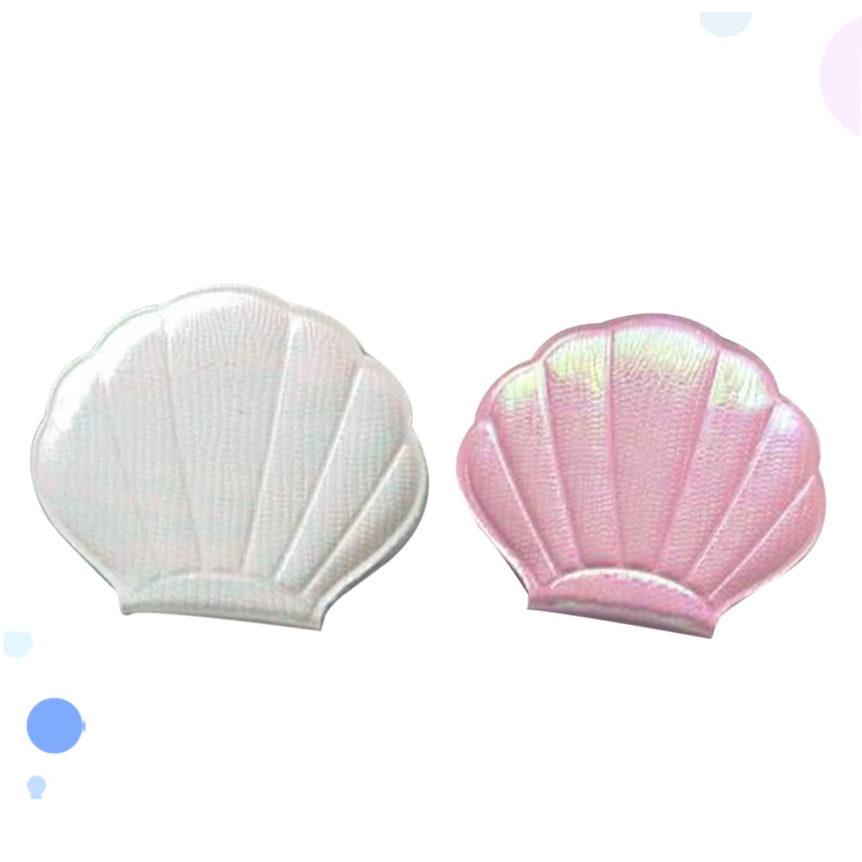 Healeved 6piezas Espejo De Maquillaje Portátil Doble Cara Forma De Concha Compacto y Ligero para Viajes y Uso Diario Aleatorios