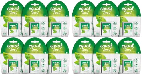 Image of Equal Stevia Plant-Based Natural Sweetener | Sugar Free | 100 Tablets | Pack of 12