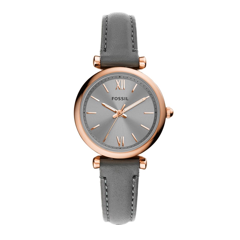 Fossil Carlie Mini Analog Grey Dial Womens Standard Watch-ES5068 Genuine Leather, Gray Strap (B08QTSQTVN) Amazon Price History, Amazon Price Tracker