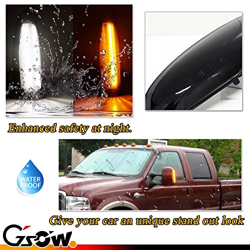 Gsowo 2 Pcs Led Side Mirror Marker Lights For Ford 2003-2007 F250 F350 F450 F550 Super Duty / 2000-2005 Excursion, Led Sequential Side Mirror Turn Signal Lamp Assembly - Switchback Led #TOP2
