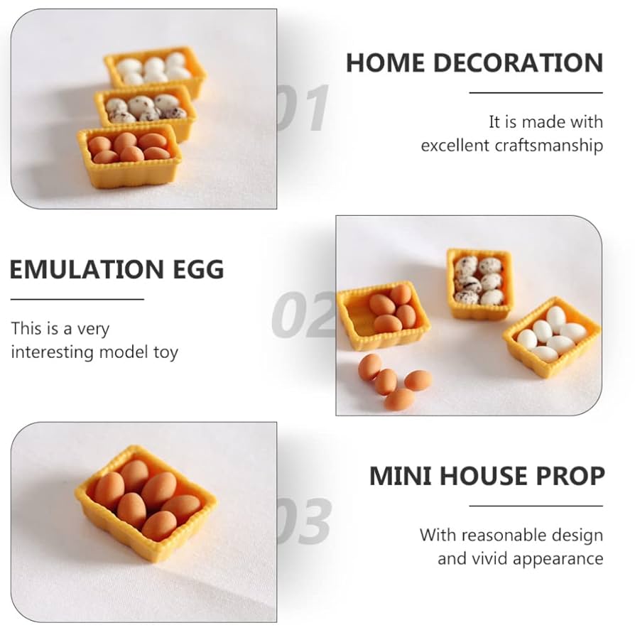 Amazon.com: Zerodeko 1 12 Scale Dollhouse Eggs, 3 Set of