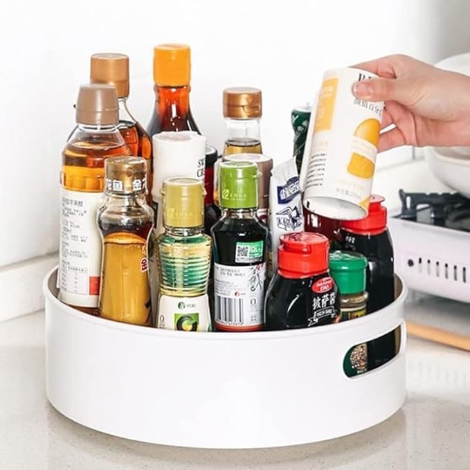 MURTISIDDH Multi-Purpose 360° Rotating Organizer Tray/Kitchen Organizer/Multi- Function Rotating Tray/Cosmetics Organizer