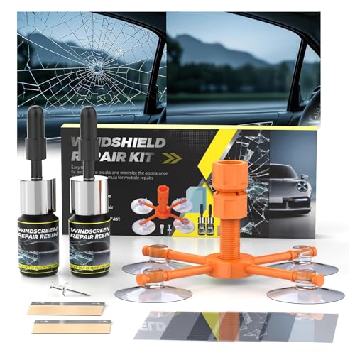 LOMEEN Windshield Repair Kit, Advanced Windshield Crack Repair Kit with Enhanced Injection Head, Long-Lasting Car DIY Solution for Windshields, Windows, Mirrors, All Crack Types -2 Pack
