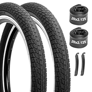 Kids Bike Tires and Tubes Set: 2-Pack 16×1.95/20×2.125 Inch
